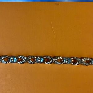 NWT aquamarine silver 8 inch bracelet